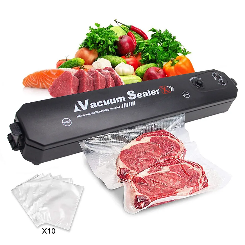 Vacuum Sealer Packaging Machine for Home Kitchen Food Storage Packer Electric Plastic Bag Sealer Degasser with 10Pcs Bags
Vacuum Sealer Packaging Machine for Home Kitchen Food Storage Packer Electric Plastic Bag Sealer Degasser with 10Pcs Bags