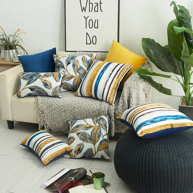New Pillow Cover Non-Core Yarn-Dyed Special Yarn Leaf Stripes Pillow Cover Nordic Style Pillow and Cushion Cover
New Pillow Cover Non-Core Yarn-Dyed Special Yarn Leaf Stripes Pillow Cover Nordic Style Pillow and Cushion Cover