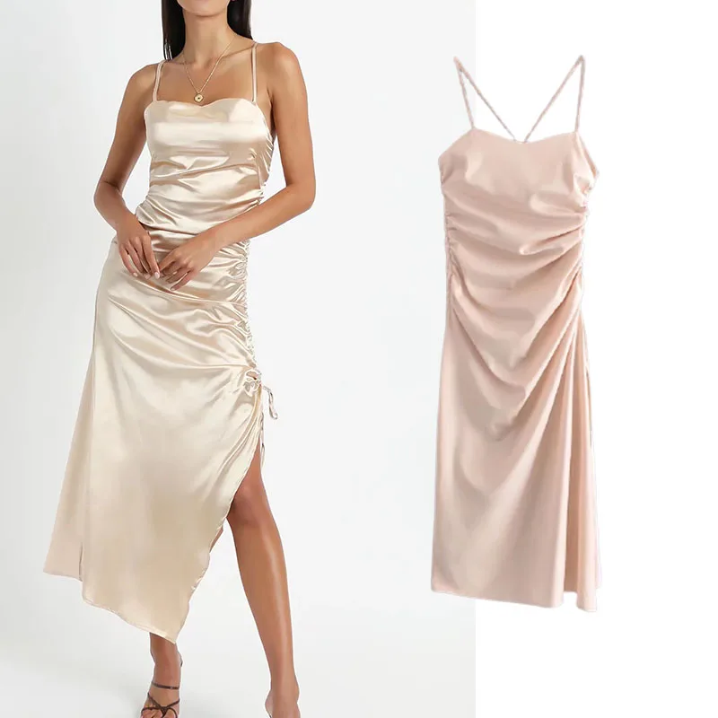 Sexy Dresses Women Za 2021 Satin Spaghetti Strap Tube top Side split High Waist Backless Tied Sleeveless Long Dresses Vestidos
Sexy Dresses Women Za 2021 Satin Spaghetti Strap Tube top Side split High Waist Backless Tied Sleeveless Long Dresses Vestidos