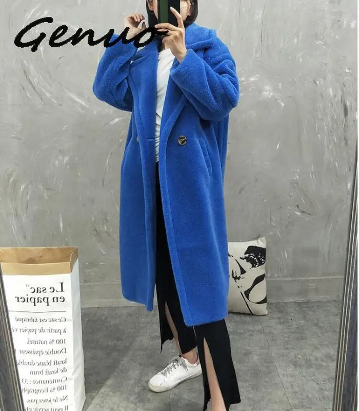 Genuo New 2019 Coat Long Sleeve Lambs Woolen Winter Coat Faux Fur Thickening Warm Long Jacket Coat Female Loose Outerwear
Genuo New 2019 Coat Long Sleeve Lambs Woolen Winter Coat Faux Fur Thickening Warm Long Jacket Coat Female Loose Outerwear
