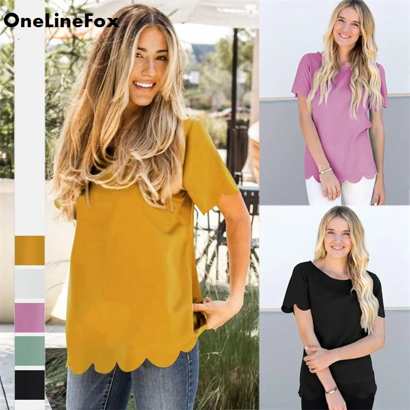 OneLineFox Women's O-Neck Basic Top Summer T-Shirt Wave Edge Bottom Short Sleeve Loose Sexy Streetwear 2022 Summer Women Clothes
OneLineFox Women's O-Neck Basic Top Summer T-Shirt Wave Edge Bottom Short Sleeve Loose Sexy Streetwear 2022 Summer Women Clothes