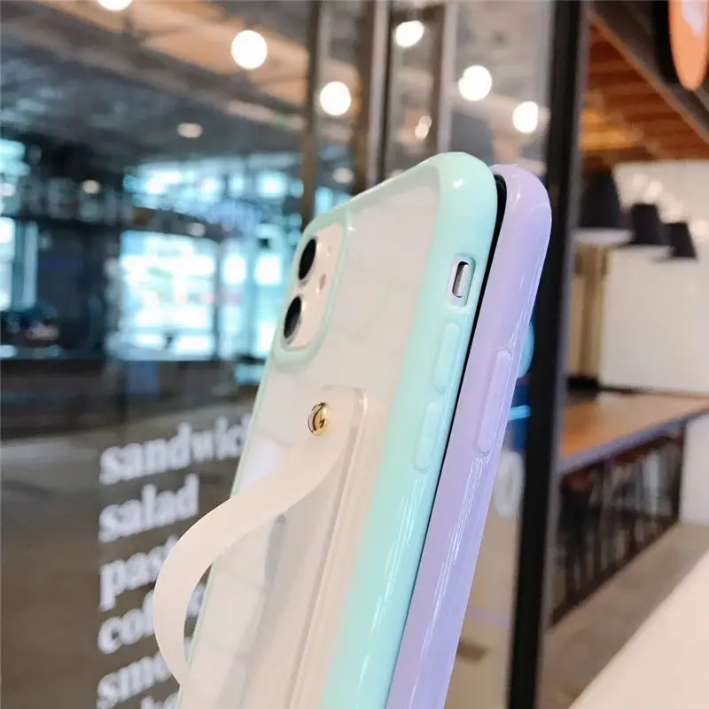Wrist Strap Bumper Phone Case for IPhone 11 12 Pro Max XR XS Max 8 7 Plus Transparent Candy Color Back Cover for IPhone 12 Mini
Wrist Strap Bumper Phone Case for IPhone 11 12 Pro Max XR XS Max 8 7 Plus Transparent Candy Color Back Cover for IPhone 12 Mini