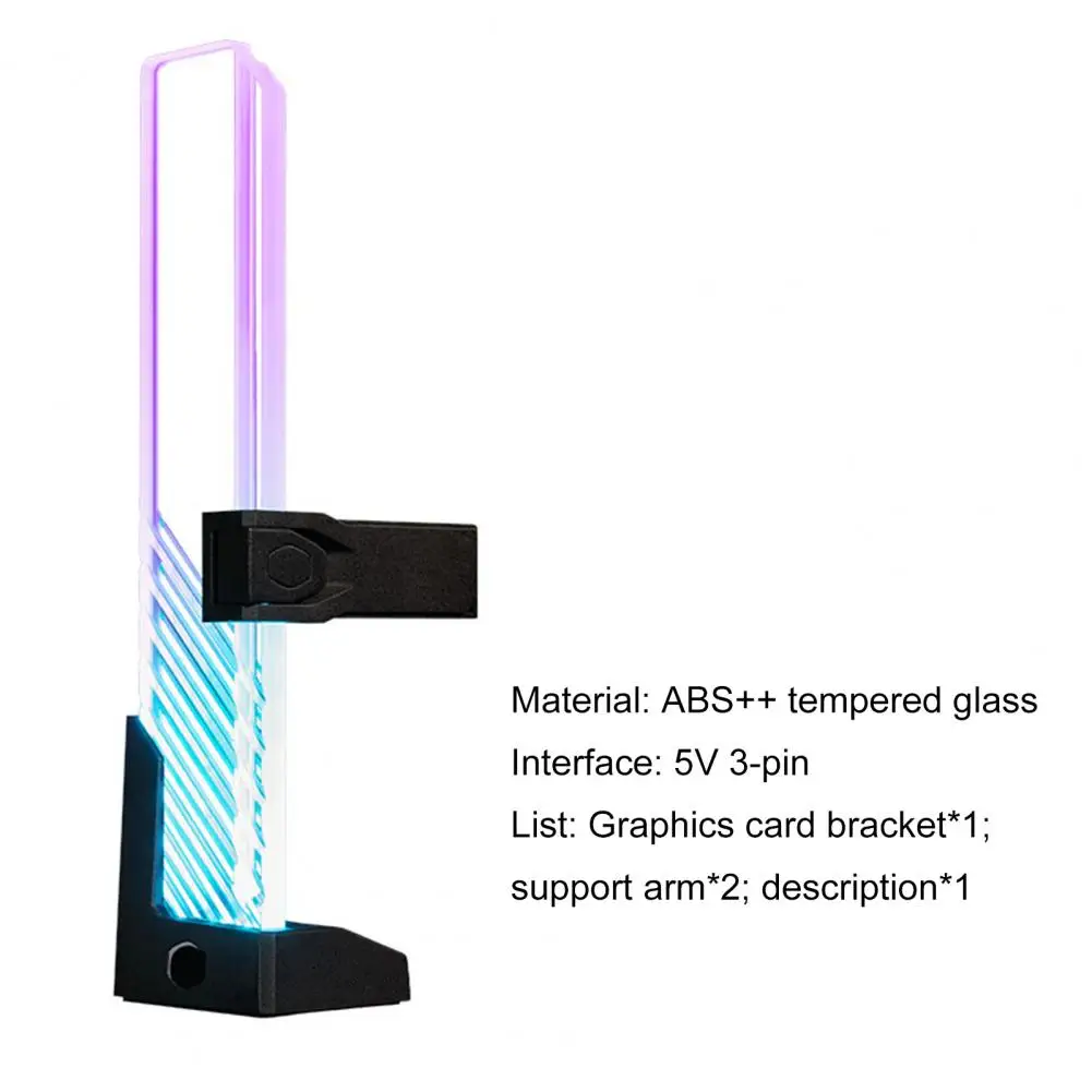 Anti-Bending ARGB Light Effect Tempered Glass Graphics Card Bracket GPU Support Frame Holder for Desktop Computer
Anti-Bending ARGB Light Effect Tempered Glass Graphics Card Bracket GPU Support Frame Holder for Desktop Computer
