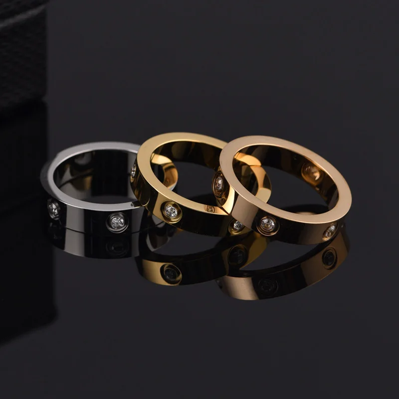 2021 New Fashion Gold Silver Color Lover Crystal Titanium Steel Rings For Men Women Wedding Band Cubic Zirconia Rings Gift
2021 New Fashion Gold Silver Color Lover Crystal Titanium Steel Rings For Men Women Wedding Band Cubic Zirconia Rings Gift