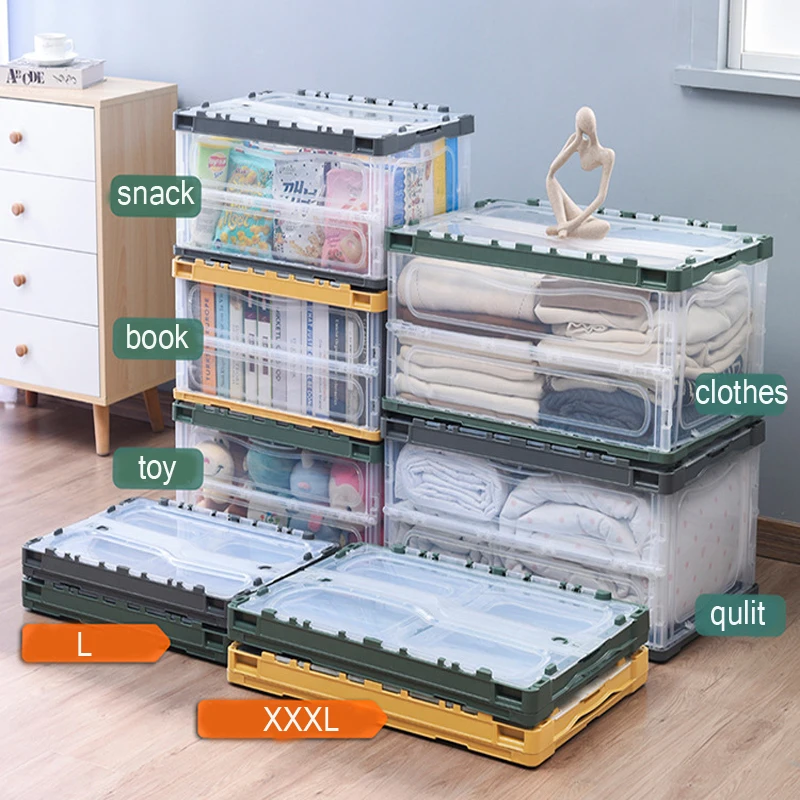 Large Capacity Folding Storage Box With Lid Car Trunk Organizer Children's Toy Sundries Transparent Plastic Clothes Storage Box
Large Capacity Folding Storage Box With Lid Car Trunk Organizer Children's Toy Sundries Transparent Plastic Clothes Storage Box