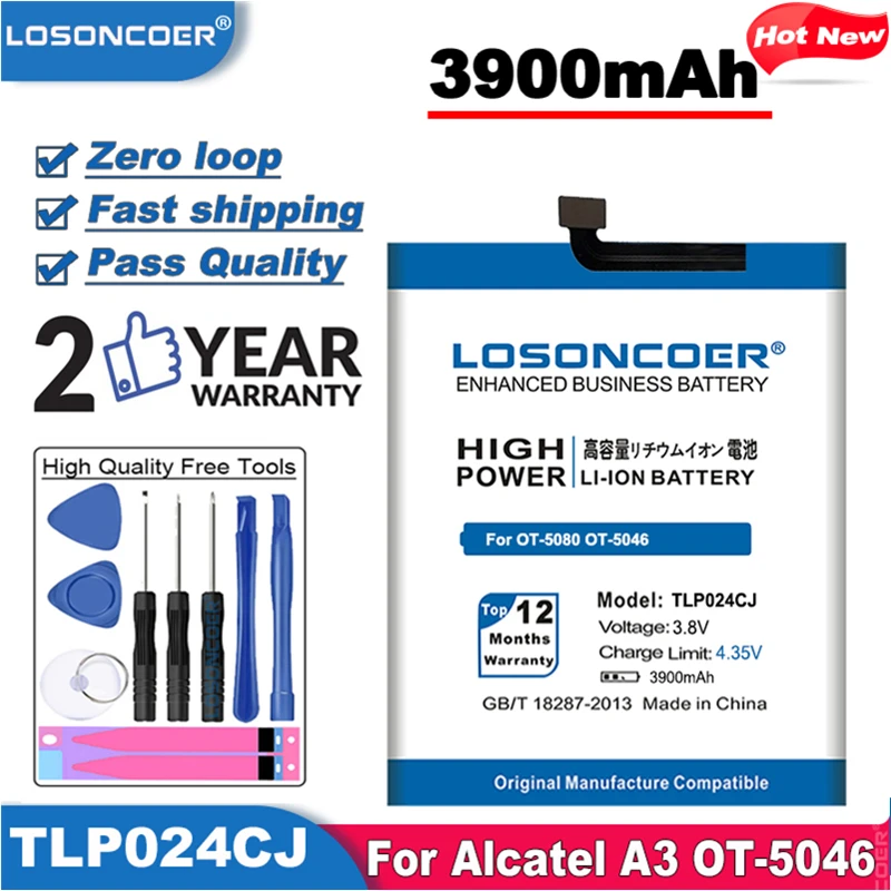 Аккумулятор 3900 мАч TLP024C1 TLP024CJ TLP024CC для Alcatel A3 OT 5046/Shine Lite 5080 5080X 5046D 5046Y|Аккумуляторы
