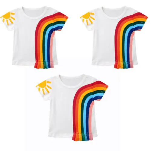 2021 New Arrival Hot Sale Kids Baby Boys Girls Casual Rainbow T Shirt Tassel Patchwork Soft High Quality Cute T-shirt Tops ZOE
2021 New Arrival Hot Sale Kids Baby Boys Girls Casual Rainbow T Shirt Tassel Patchwork Soft High Quality Cute T-shirt Tops ZOE