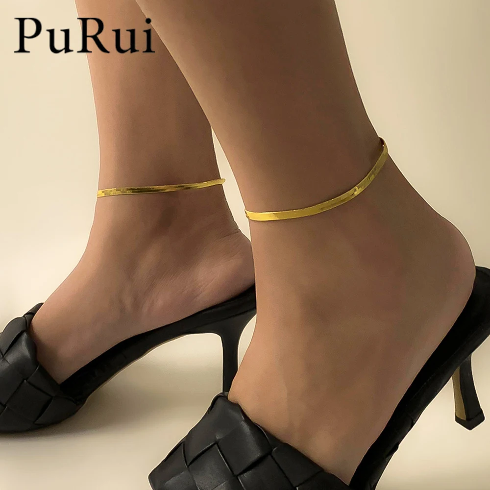 Bohemia Gold Color Simple Flat Snake Chain Anklets for Women Beach Foot Jewelry Leg Chain Ankle Bracelets Women Accessories
Bohemia Gold Color Simple Flat Snake Chain Anklets for Women Beach Foot Jewelry Leg Chain Ankle Bracelets Women Accessories