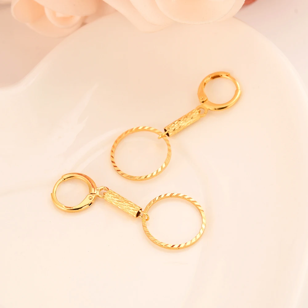 Gold Color drop Earrings for Women Girls kids Jewelry Bead Round Ethiopian Africa Arabia Middle East Bijoux charms party Gift | Украшения и