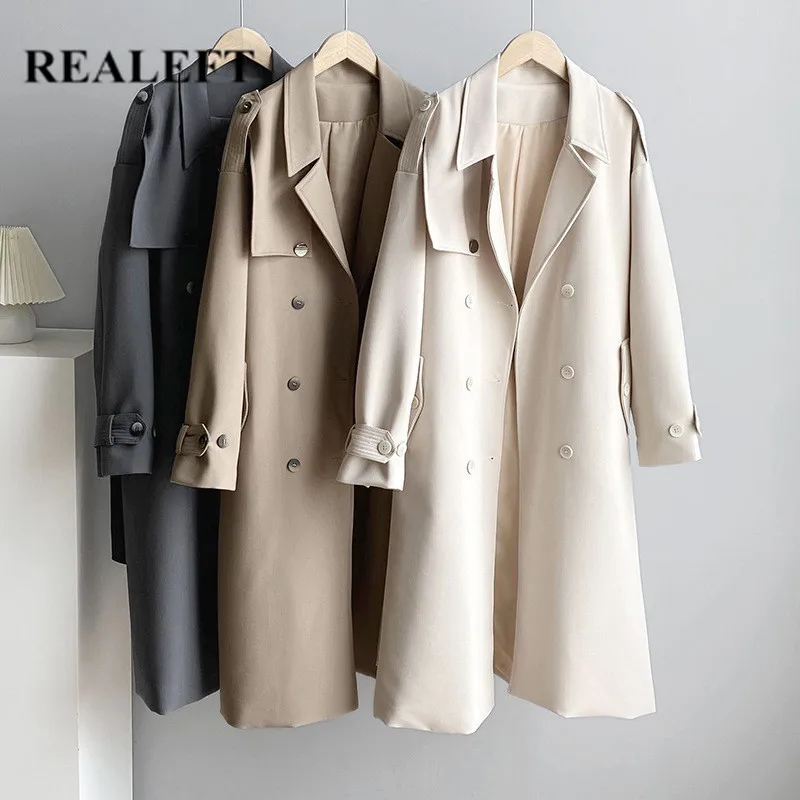 REALEFT Autumn Winter Minimalist Women's Long Trench Coat 2021 New Double Breasted Windbreaker Loose Pockets Chic Long Coats
REALEFT Autumn Winter Minimalist Women's Long Trench Coat 2021 New Double Breasted Windbreaker Loose Pockets Chic Long Coats