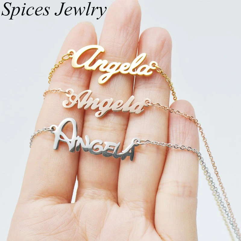 Spices Custom Name Necklace Stainless Steel Customized Personality Choker Letters Necklaces for Women Girls Collar Romantic
Spices Custom Name Necklace Stainless Steel Customized Personality Choker Letters Necklaces for Women Girls Collar Romantic