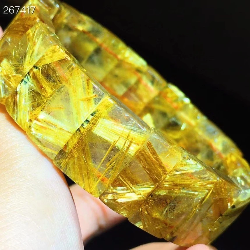 Natural Brazil Gold Rutilated Titanium Quartz Bracelet 17.6x9.4x6.5mm Crystal Woman Man Wealthy Rectangle Beads Bracelet Bangle
Natural Brazil Gold Rutilated Titanium Quartz Bracelet 17.6x9.4x6.5mm Crystal Woman Man Wealthy Rectangle Beads Bracelet Bangle