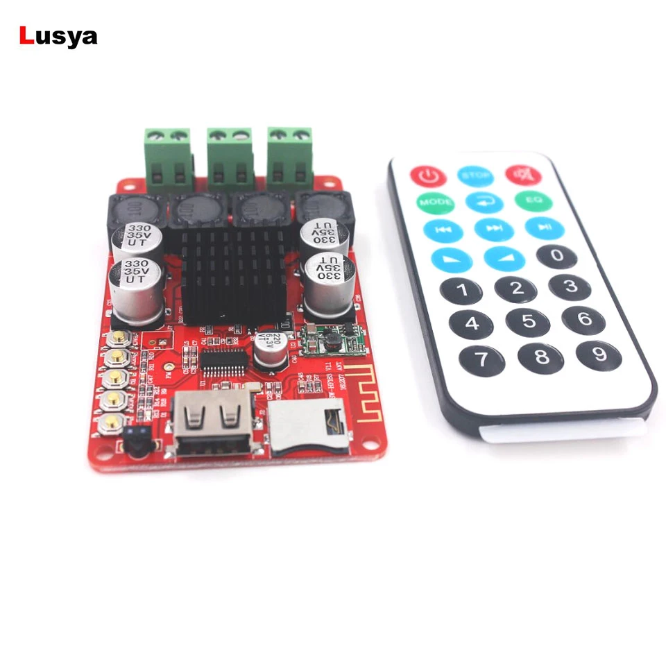TPA3116 Bluetooth Receiver Audio Amplifier Board Amplificador 50W*2 TF Card U Disk Player FM Redio With Remote Control I2-001
TPA3116 Bluetooth Receiver Audio Amplifier Board Amplificador 50W*2 TF Card U Disk Player FM Redio With Remote Control I2-001
