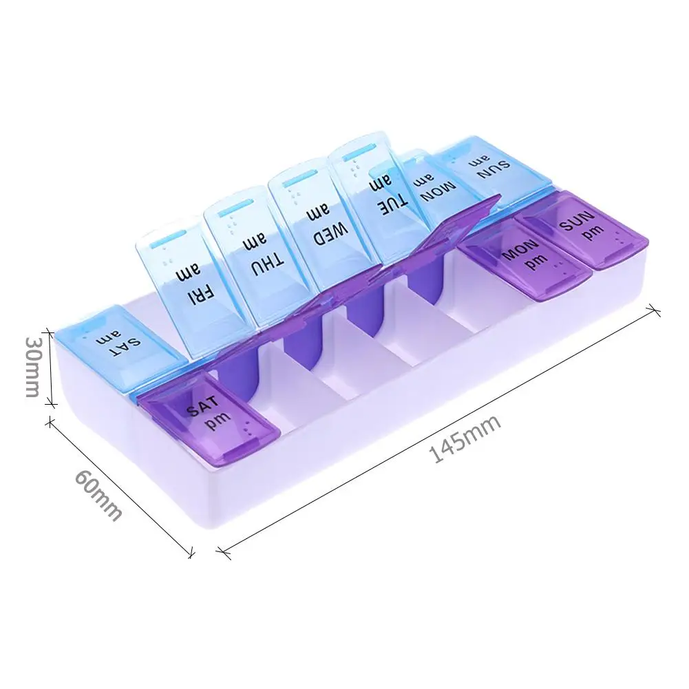 14/7 Grids 7 Days Weekly Pill Case Medicine Tablet Dispenser Organizer Pill Box Splitters Pill Storage Organizer Container
14/7 Grids 7 Days Weekly Pill Case Medicine Tablet Dispenser Organizer Pill Box Splitters Pill Storage Organizer Container
