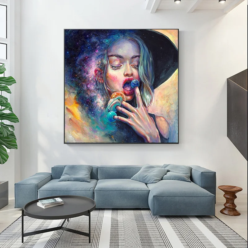 Modern Wall Art Girl and Planet Abstract Oil Painting on Canvas Wall Picture for Living Room Wall Art Posters And Prints
Modern Wall Art Girl and Planet Abstract Oil Painting on Canvas Wall Picture for Living Room Wall Art Posters And Prints