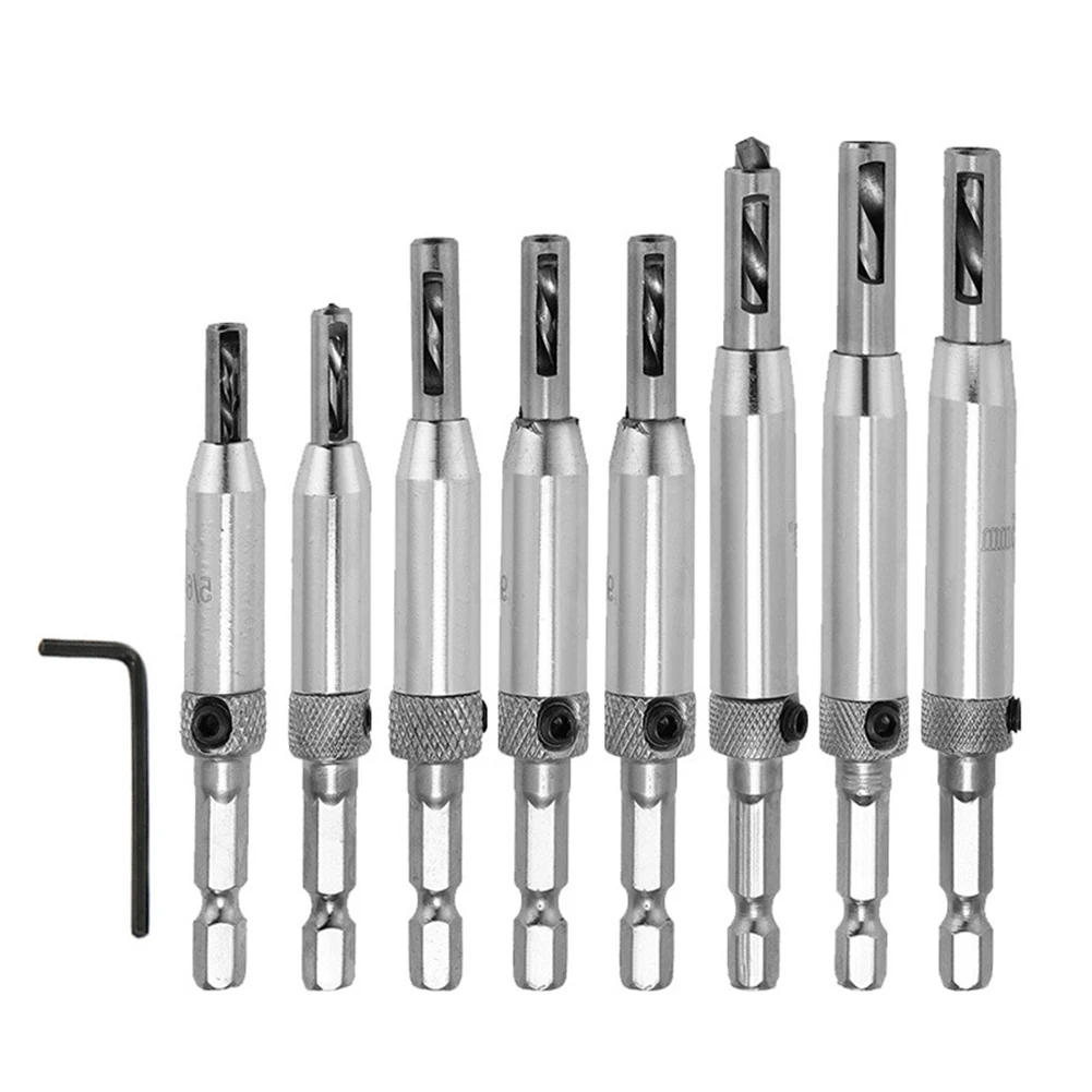 8pcs High Speed Steel Hinge Locating Hole Hexagon Drill Bit Set with Wrench Hole Puncher for Door Cabinet Woodworking Tools Part
8pcs High Speed Steel Hinge Locating Hole Hexagon Drill Bit Set with Wrench Hole Puncher for Door Cabinet Woodworking Tools Part