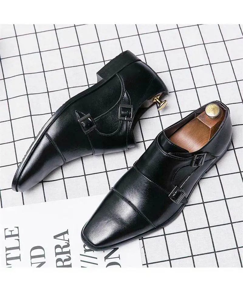 Men's Handmade High Quality PU Black Double Buckle Slippery Monk Shoes Classic Fashion Trend All-match Business Casual KA115
Men's Handmade High Quality PU Black Double Buckle Slippery Monk Shoes Classic Fashion Trend All-match Business Casual KA115