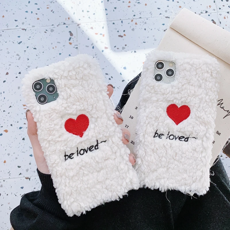 Loved Embroidered Plush Shell Phone Case For iPhone 11 12 Promax Xs Max XR 7 8 Plus SE 20 Heart Warm In Winter Fur Back Cover
Loved Embroidered Plush Shell Phone Case For iPhone 11 12 Promax Xs Max XR 7 8 Plus SE 20 Heart Warm In Winter Fur Back Cover