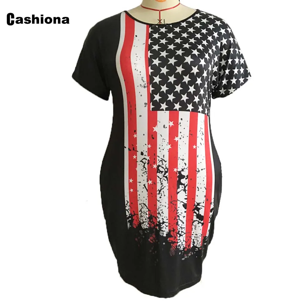 2021 Plus Size 4xl Womens Elegant Knee-Length Dress Fashion American Flag Print Dresses with Pocket Female Casual Beach Dress
2021 Plus Size 4xl Womens Elegant Knee-Length Dress Fashion American Flag Print Dresses with Pocket Female Casual Beach Dress