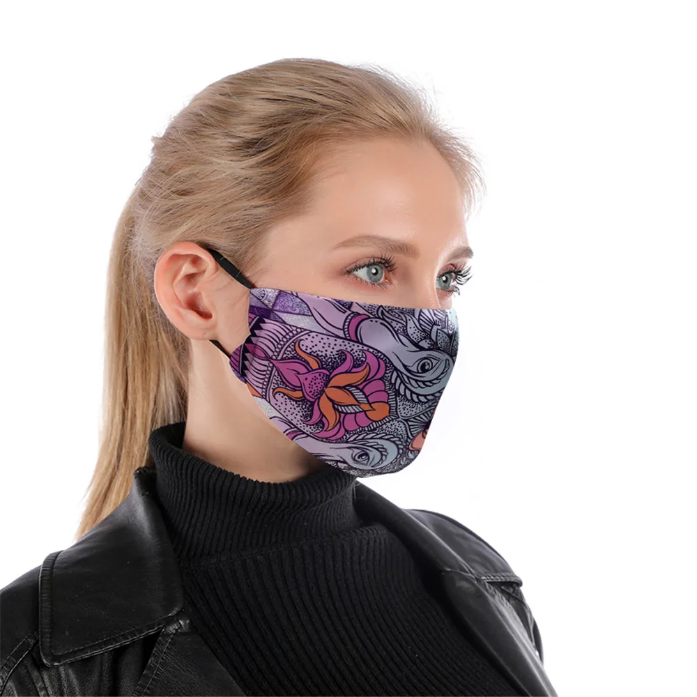 Многоразовая маска для рта с фильтром моющаяся лица регулируемыми ремешками PM2.5