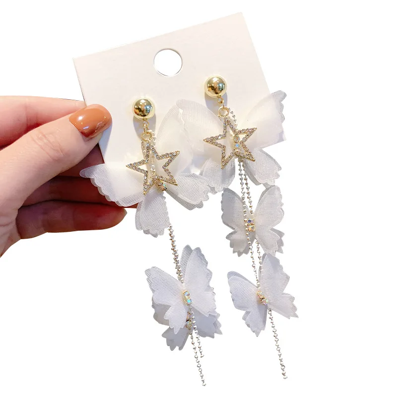 Korean New Luxurious Butterfly Rhinestone Dangle Earring Fashion Star Heart Long Tassel Earring for Women Party Jewelry
Korean New Luxurious Butterfly Rhinestone Dangle Earring Fashion Star Heart Long Tassel Earring for Women Party Jewelry