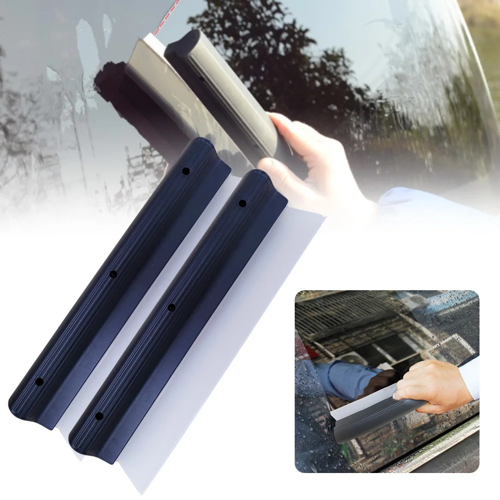 

2 Pcs Car Window Cleaning Glass Scrapers Flexible Soft Silicone Wiper Silicone Handy Squeegee Blade Clean Scraping Film Scraper