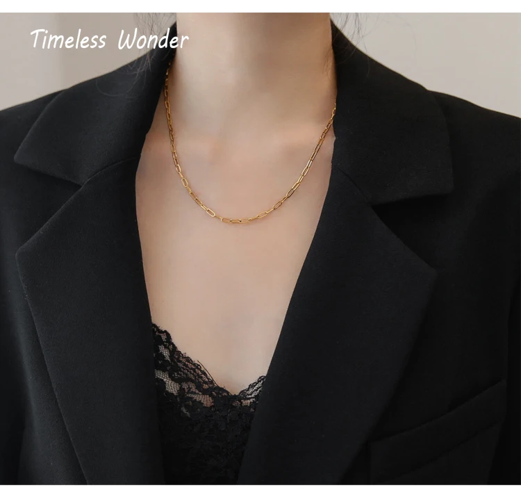 Timeless Wonder Titanium Pave Chain Choker Necklace Women Stainless Steel Jewelry Gothic Boho Designer Trendy Top Not Fade 6449
Timeless Wonder Titanium Pave Chain Choker Necklace Women Stainless Steel Jewelry Gothic Boho Designer Trendy Top Not Fade 6449