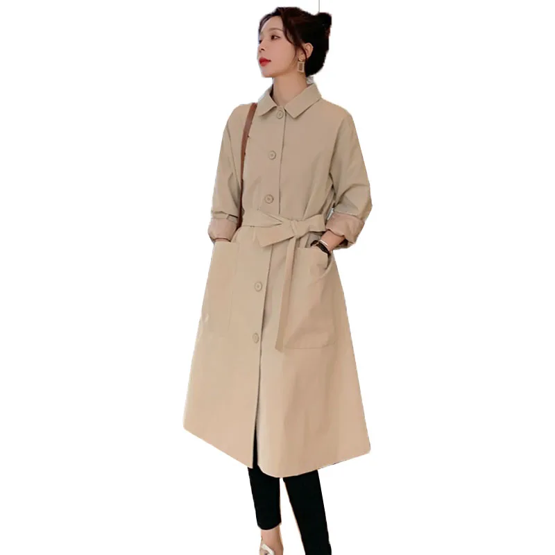 Trench Coat 2020 New Spring Fashion Single-breasted Long Windbreaker Women Slim With Belt Outerwear Windbreaker Mujer Female
Trench Coat 2020 New Spring Fashion Single-breasted Long Windbreaker Women Slim With Belt Outerwear Windbreaker Mujer Female