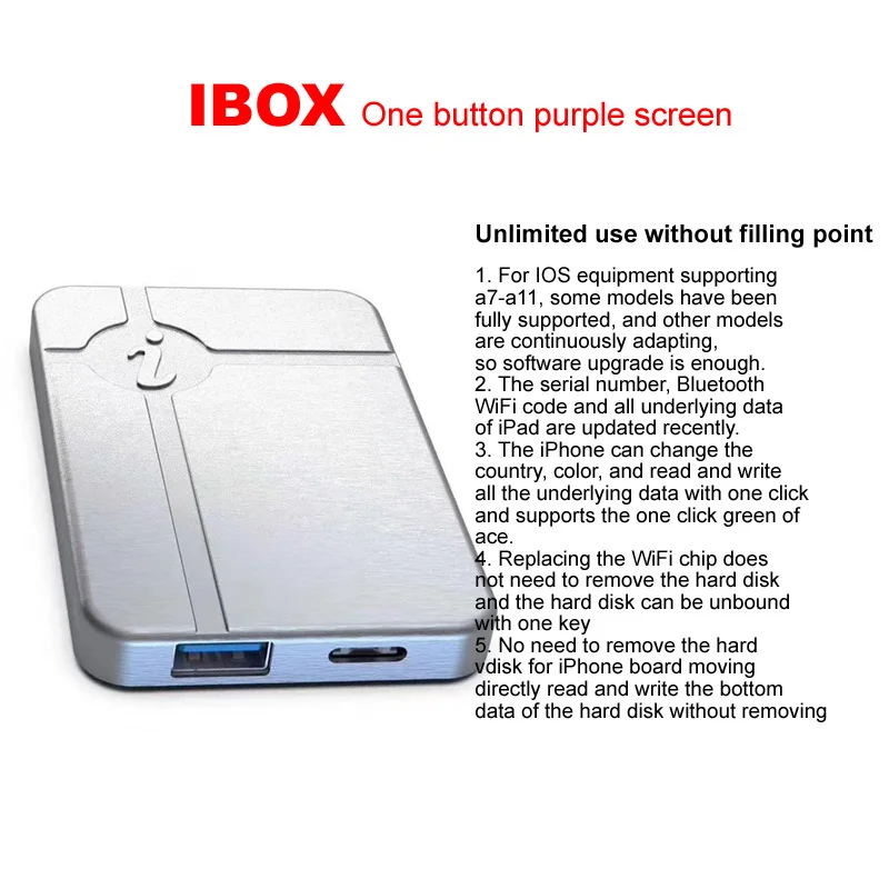 IBox нет разборки HDD запись и чтение изменение серийного номера для iPhone A7 A8 A9 A10 A11 iPAD