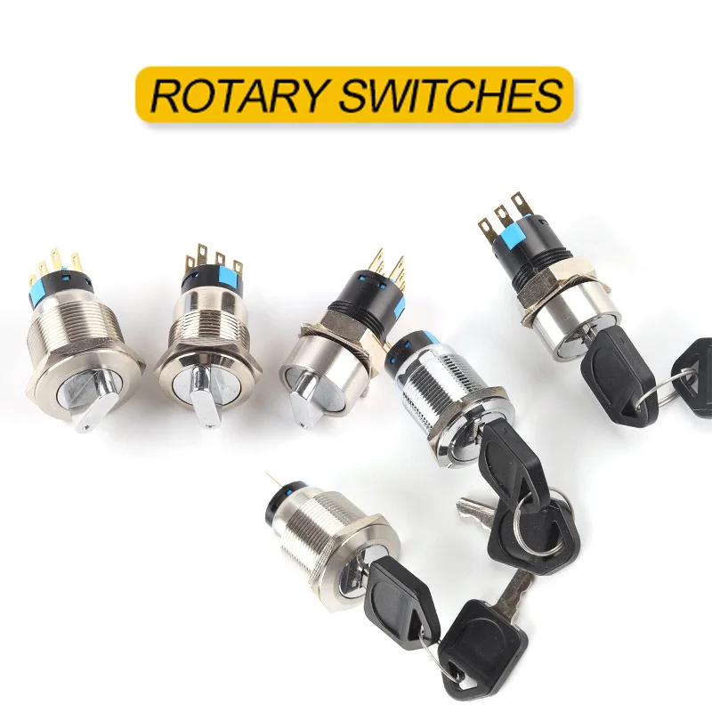 16mm 19mm 22mm Metal Knob Switch 2/3 Positions ON OFF 1NO1NC 3/6 Pin Power Button Switch With Keys Rotary Switch Indicator
16mm 19mm 22mm Metal Knob Switch 2/3 Positions ON OFF 1NO1NC 3/6 Pin Power Button Switch With Keys Rotary Switch Indicator