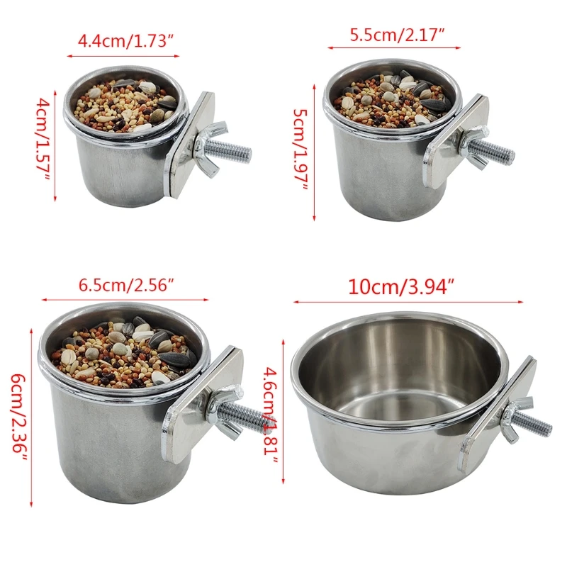 53CA Pet Birds Hanging Cage Bowl Dish Cup Anti-turnover Stainless Steel Feeding Food Drinking Feeder for Parakeet Lovebird
53CA Pet Birds Hanging Cage Bowl Dish Cup Anti-turnover Stainless Steel Feeding Food Drinking Feeder for Parakeet Lovebird