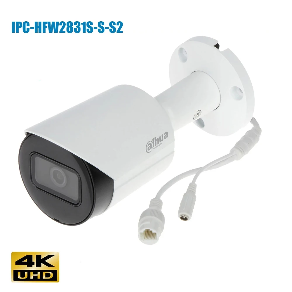 Оригинальная камера видеонаблюдения dahua IPC-HFW2831S-S-S2 4K 8MP Starlight IP POE IP67 IR30M Bullet CCTV |