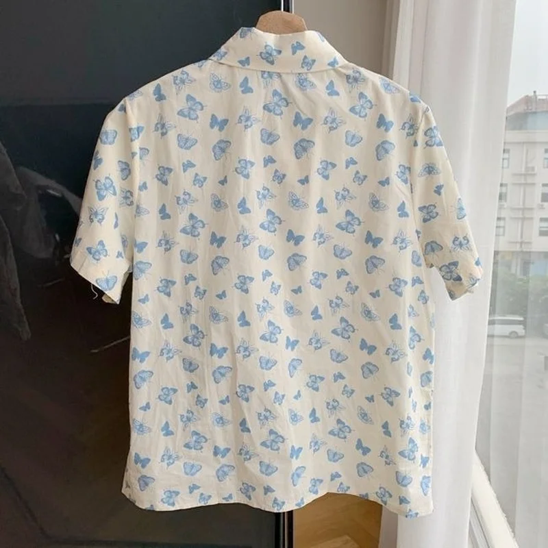 Women Shirts Printed Summer Short Sleeve Lace Up Single-breasted Harajuku Loose Streetwear All-match Vintage Students Casual New
Women Shirts Printed Summer Short Sleeve Lace Up Single-breasted Harajuku Loose Streetwear All-match Vintage Students Casual New