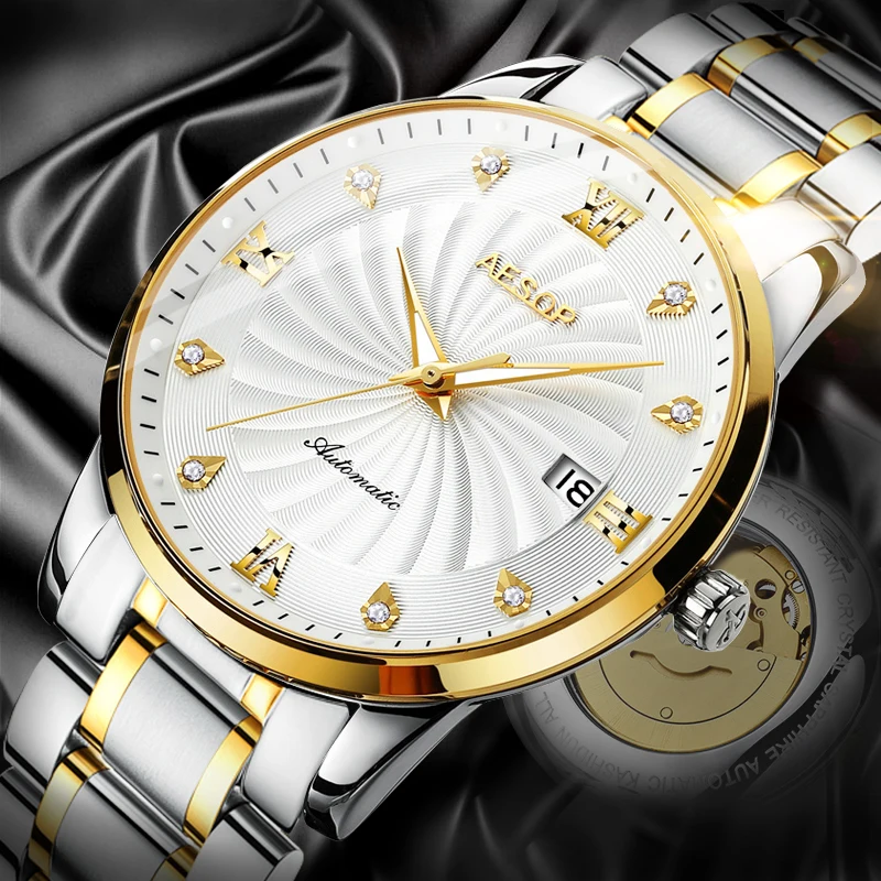 Aesop Luxury Men's Watch Atmosphere Business Casual Mechanical Watch Waterproof Men's Fashion 30M Orologio meccanico
Aesop Luxury Men's Watch Atmosphere Business Casual Mechanical Watch Waterproof Men's Fashion 30M Orologio meccanico