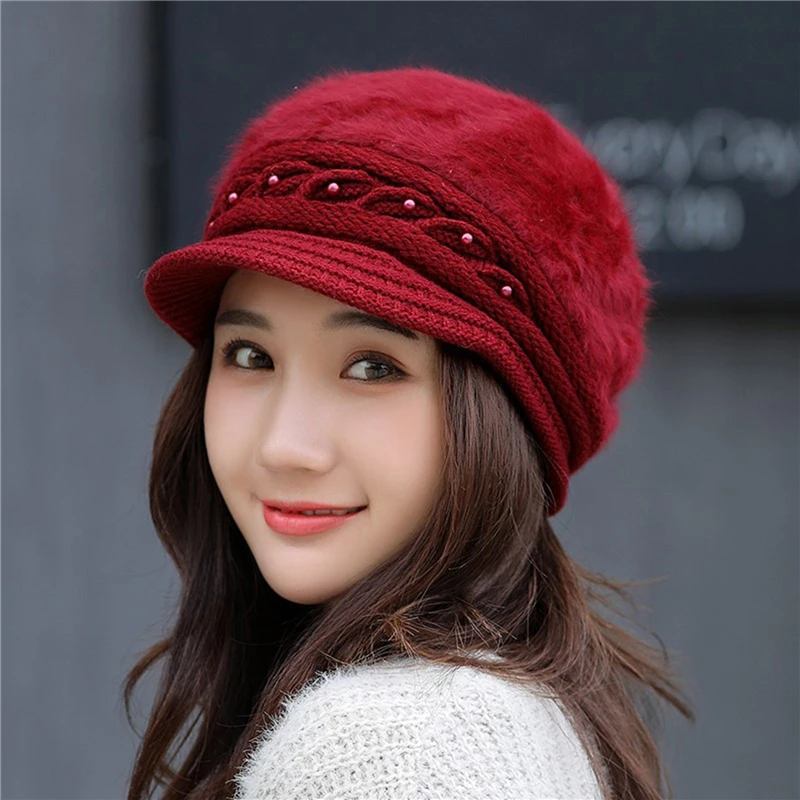 New Pearl Peaked Hat Ladies Winter Thermal Knitted Cap Windproof Solid Color Earmuffs Hat Autumn Female Beret Cap
New Pearl Peaked Hat Ladies Winter Thermal Knitted Cap Windproof Solid Color Earmuffs Hat Autumn Female Beret Cap
