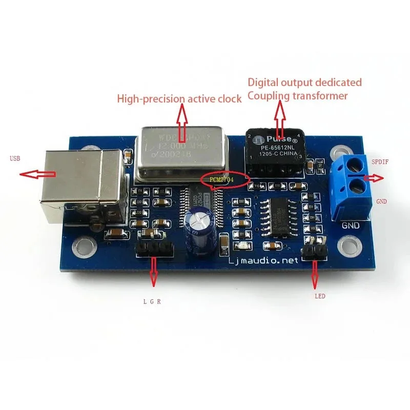 HIFI USB звуковая карта DAC аудио к SPDIF PCM2704 цифровой аналоговый выход преобразователь