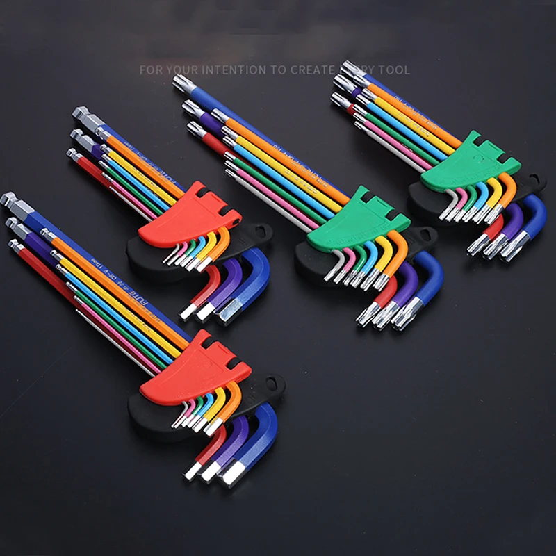 9pcs Screwdriver Hex Allen Wrench Set Colour Coding Wear-resisting Anticorrosion Allen Key Sets Hexagon Torx Star Spanner
9pcs Screwdriver Hex Allen Wrench Set Colour Coding Wear-resisting Anticorrosion Allen Key Sets Hexagon Torx Star Spanner