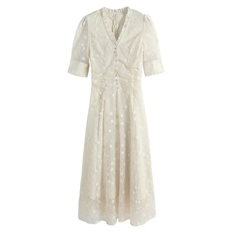 2019 Elegant V-neck Party Dress Vintage Apricot Slim Long Maxi Dress Summer High Waist Lace Casual Dress Vestidos Woman Clothing
2019 Elegant V-neck Party Dress Vintage Apricot Slim Long Maxi Dress Summer High Waist Lace Casual Dress Vestidos Woman Clothing