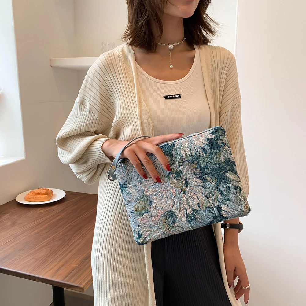 Fashion Exquisite Shopping Bag Flower Oil Painting Print Wristlet Bags Women Casual Canvas Pouch Envelope Bag Designer Handbags
Fashion Exquisite Shopping Bag Flower Oil Painting Print Wristlet Bags Women Casual Canvas Pouch Envelope Bag Designer Handbags