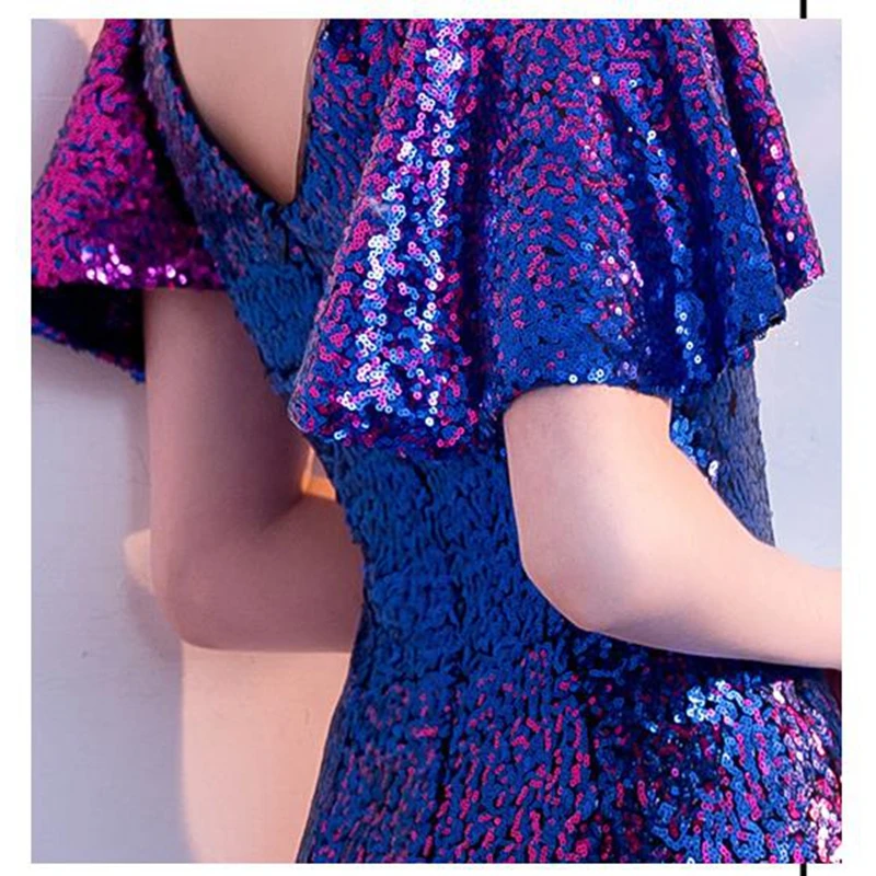 Sequined Women Evening Dress Deep V Neck Sexy Robe De Soiree Flare Sleeve Backless Ladies Elegant Party Dress Vestidos robes 
Sequined Women Evening Dress Deep V Neck Sexy Robe De Soiree Flare Sleeve Backless Ladies Elegant Party Dress Vestidos robes