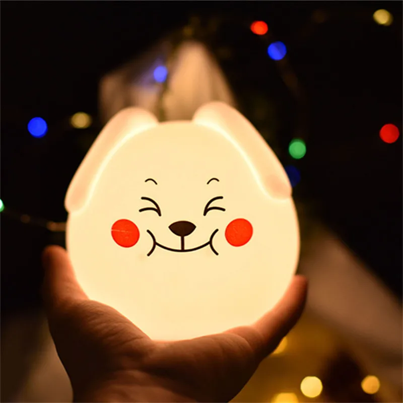 Cute Dog Lamp Night Light Silicone Touch Sensor Control USB Light LED Bedroom Decor Bedside Lamp for Children Baby Kids Gift
Cute Dog Lamp Night Light Silicone Touch Sensor Control USB Light LED Bedroom Decor Bedside Lamp for Children Baby Kids Gift