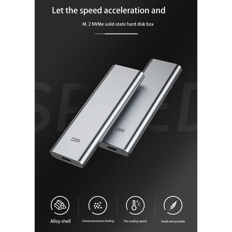 HD1000 Mobile Solid State Drive SSD Case Enclosure SSD HDD Enclosure External Enclosure for M.2NVME silver Gray 
HD1000 Mobile Solid State Drive SSD Case Enclosure SSD HDD Enclosure External Enclosure for M.2NVME silver Gray