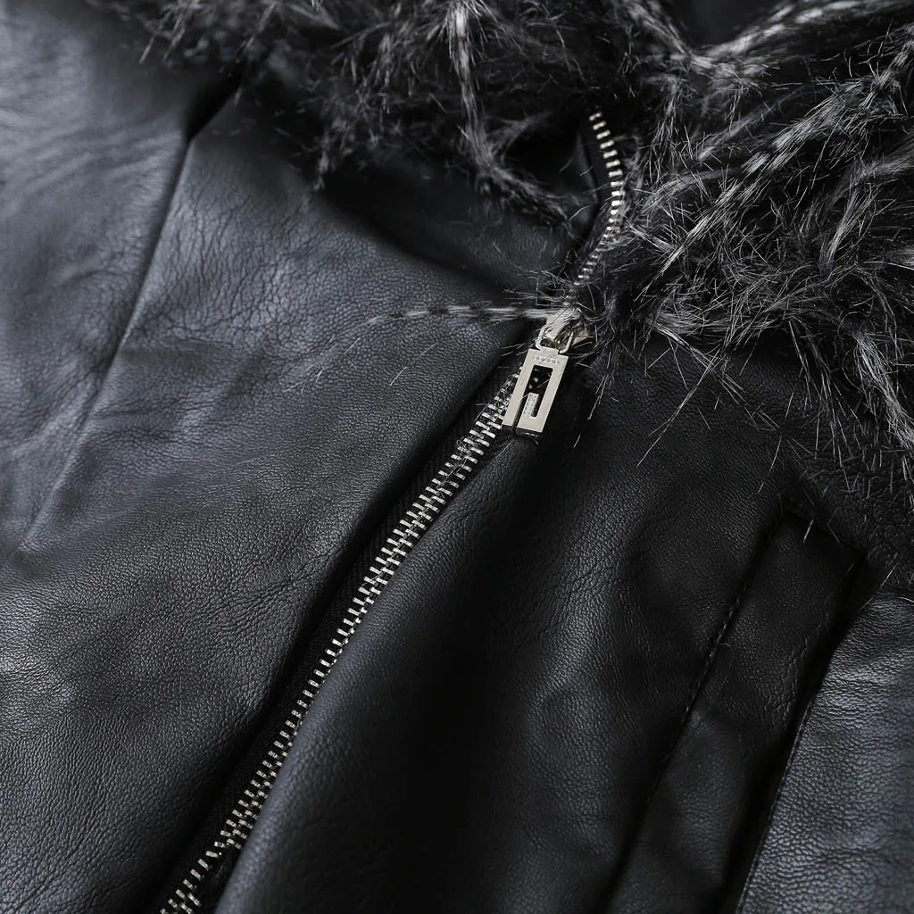 2020 New Fashion Women Autumn Winter Black Warm Faux Leather Jackets Zipper Basic Coat Turn-down Collar Biker Jacket Overcoat
2020 New Fashion Women Autumn Winter Black Warm Faux Leather Jackets Zipper Basic Coat Turn-down Collar Biker Jacket Overcoat
