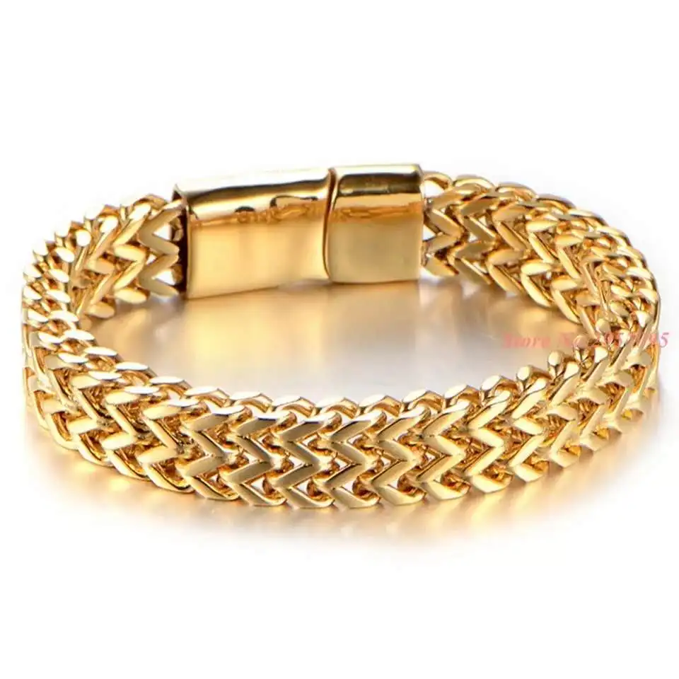 10mm Wide 316L Gold Stainless Steel Men's Bracelet Magnetic Buckle Male Jewelry Vintage Fashion Hiphop Punk Hand Chain Dropship
10mm Wide 316L Gold Stainless Steel Men's Bracelet Magnetic Buckle Male Jewelry Vintage Fashion Hiphop Punk Hand Chain Dropship