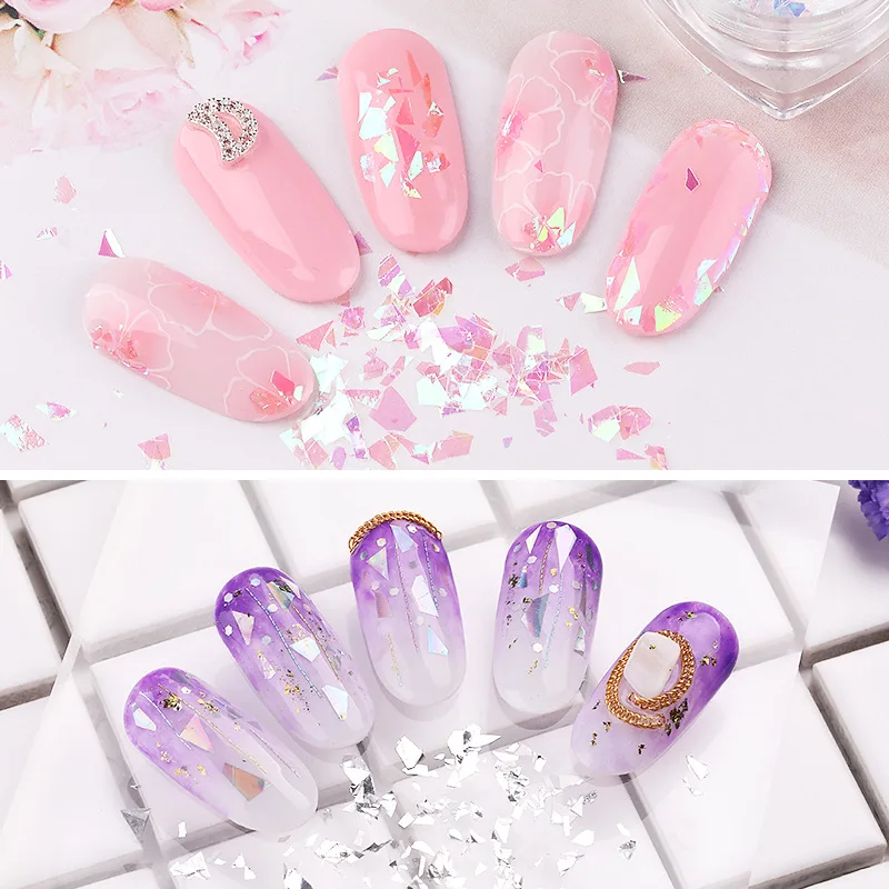 1pc Gold Silver Colorful Nail Art Glitter Polish Gel UV Design Powder Cellophane Paper Sequin Sticker Decal Manicure Tools 
1pc Gold Silver Colorful Nail Art Glitter Polish Gel UV Design Powder Cellophane Paper Sequin Sticker Decal Manicure Tools