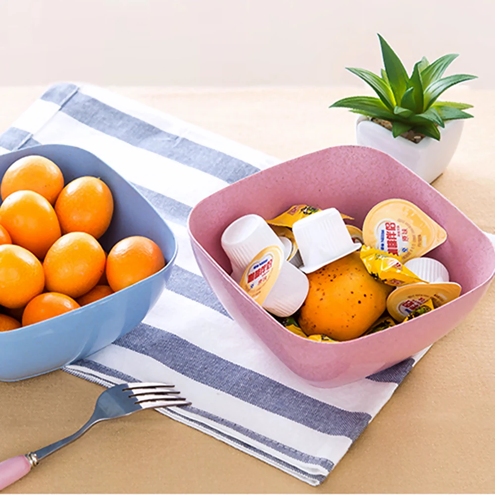 Candy Snack Plates Salad Bowl Square Food Container Fruit Plate Wheat Straw Gadgets Living Room 
Candy Snack Plates Salad Bowl Square Food Container Fruit Plate Wheat Straw Gadgets Living Room