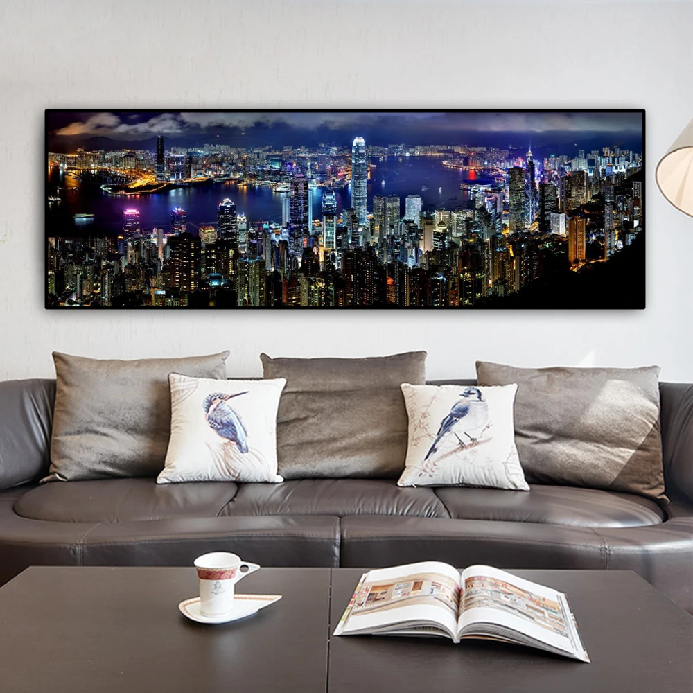 Modern Landscape Posters and Prints Wall Art Canvas Painting Hong Kong City Night View Painting for Living Room Home Decor
Modern Landscape Posters and Prints Wall Art Canvas Painting Hong Kong City Night View Painting for Living Room Home Decor