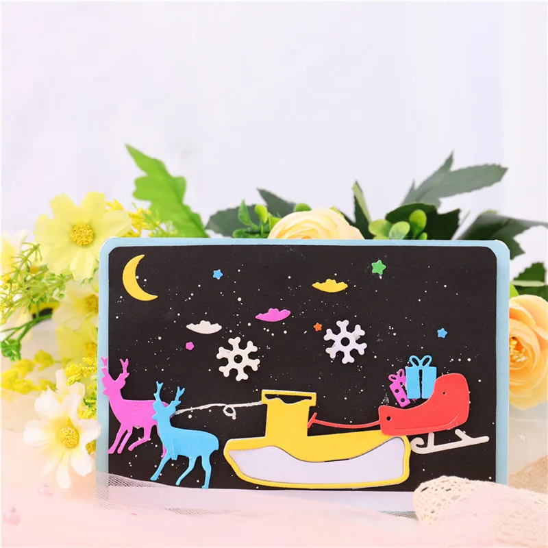 YaMinSanNiO Christmas Moose Sleigh Deer Metal Cutting Dies For Scrapbooking Cards Making Embossing Stencil DieCut Template Craft
YaMinSanNiO Christmas Moose Sleigh Deer Metal Cutting Dies For Scrapbooking Cards Making Embossing Stencil DieCut Template Craft
