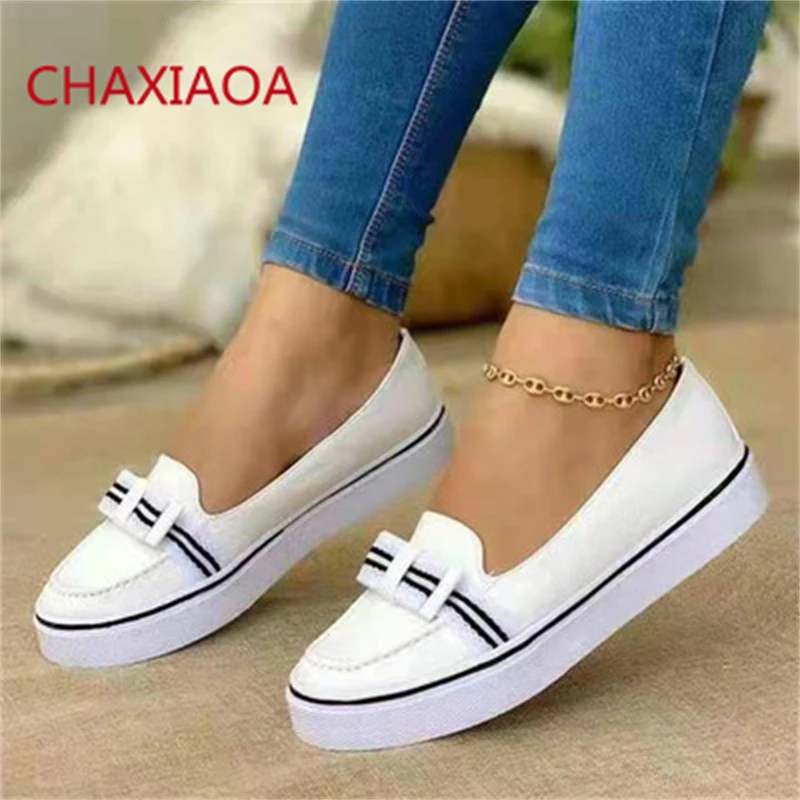 CHAXIAOA Women Fashion Platform Shoes Casual Sneakers Slip On Bow-Knot Ladies Canvas Vulcanized Shoes Spring Female Casual Flats
CHAXIAOA Women Fashion Platform Shoes Casual Sneakers Slip On Bow-Knot Ladies Canvas Vulcanized Shoes Spring Female Casual Flats