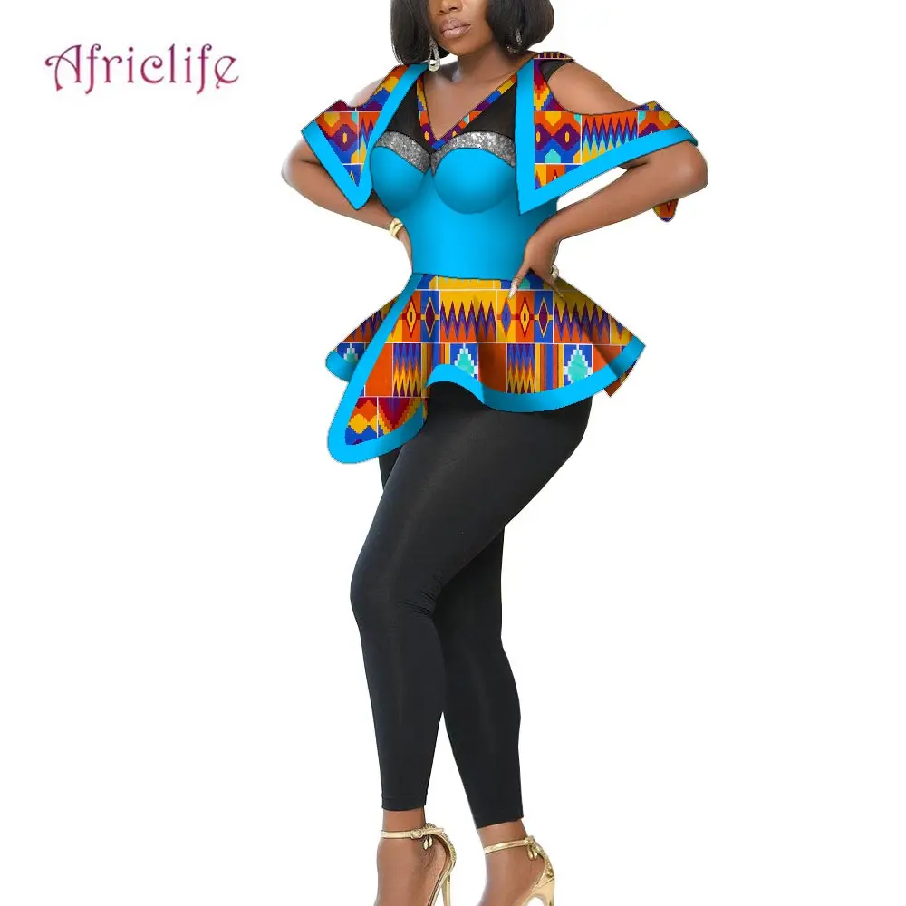 African Clothes For Women Print Peplum Top Ankara Fashion Patchwork Jacket V-Neck Asymmetrical Sleeve Ruffles T-Shirt WY9269
African Clothes For Women Print Peplum Top Ankara Fashion Patchwork Jacket V-Neck Asymmetrical Sleeve Ruffles T-Shirt WY9269